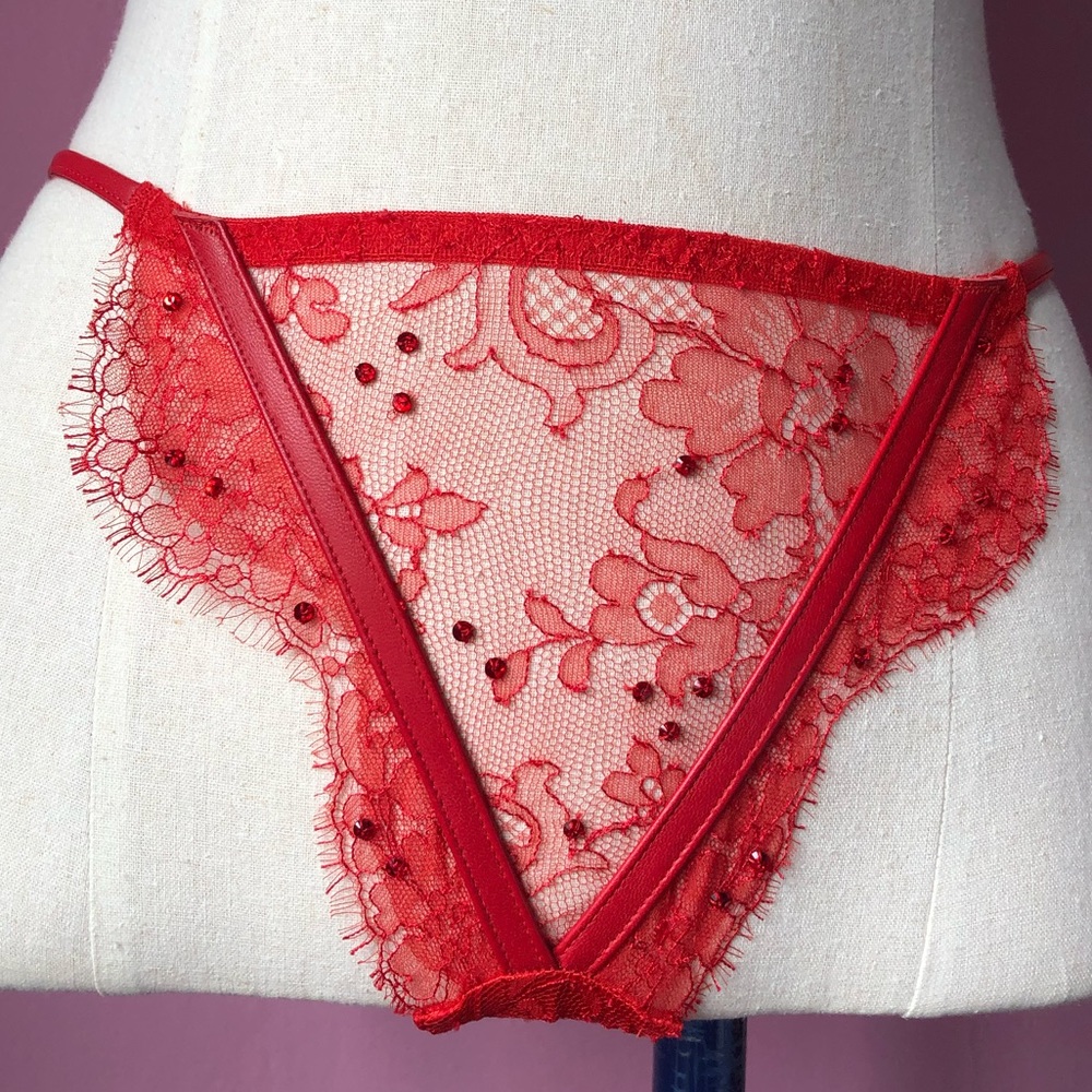 NWT agent provocateur soirée Adara Swarovski thong
